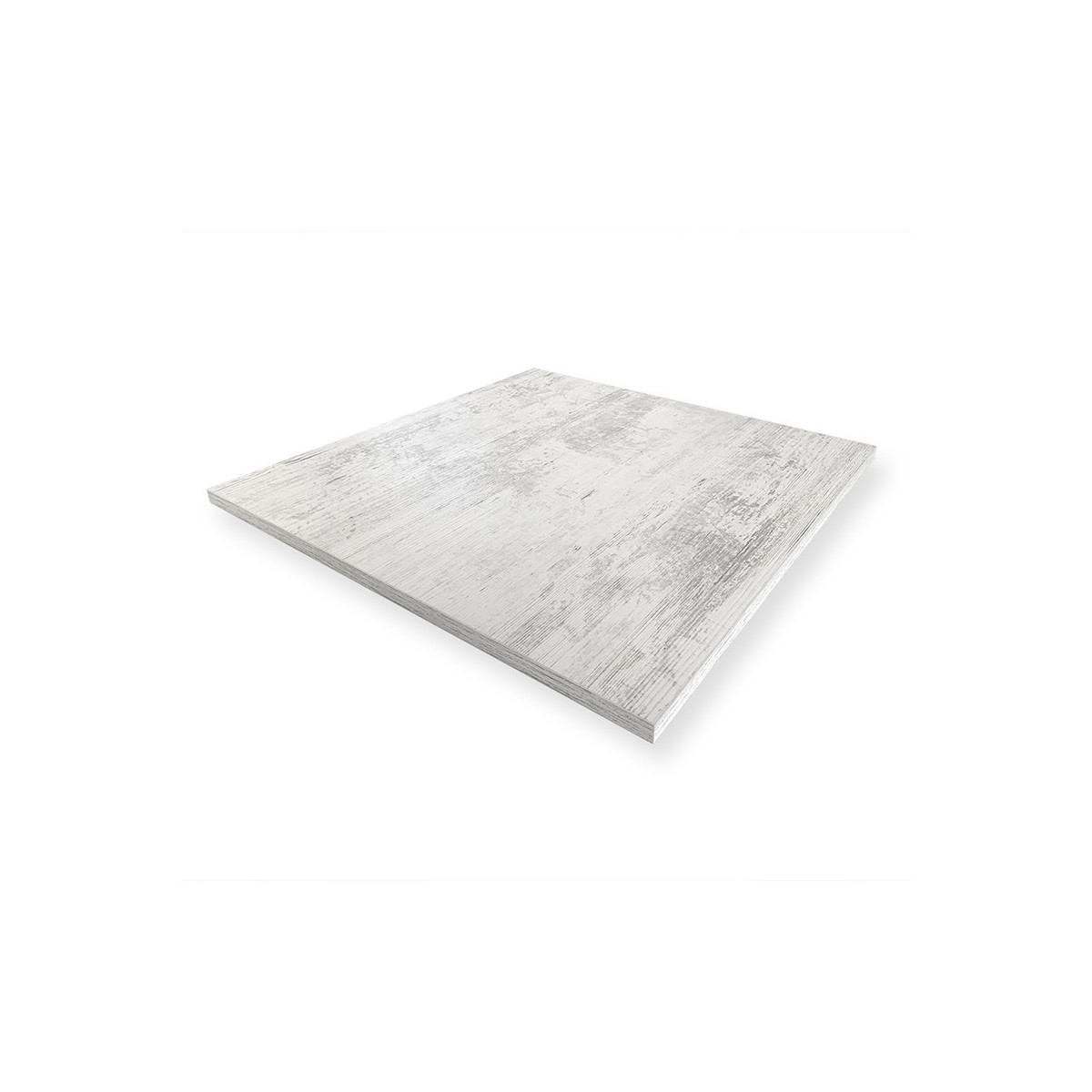 Table complète 60x60 cm Blanc Antique avec pied de table noir / GOLDINOX