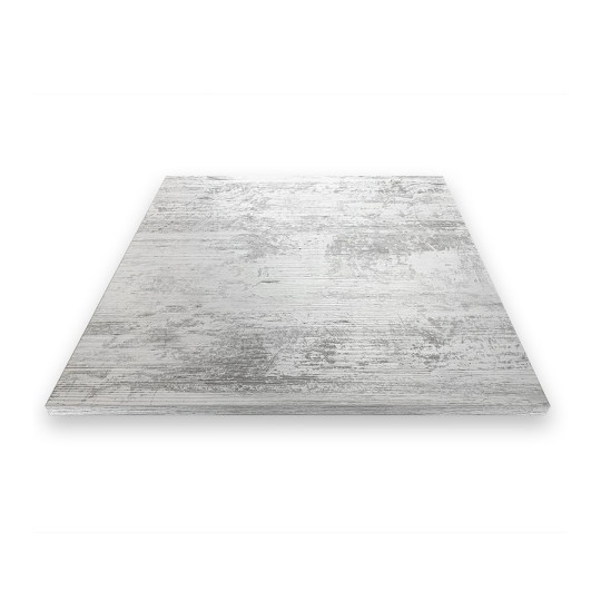Table complète 60x60 cm Blanc Antique avec pied de table noir / GOLDINOX