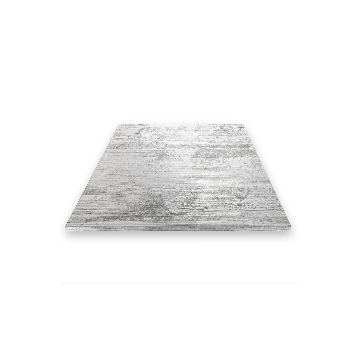 Table complète 60x60 cm Blanc Antique avec pied de table noir / GOLDINOX