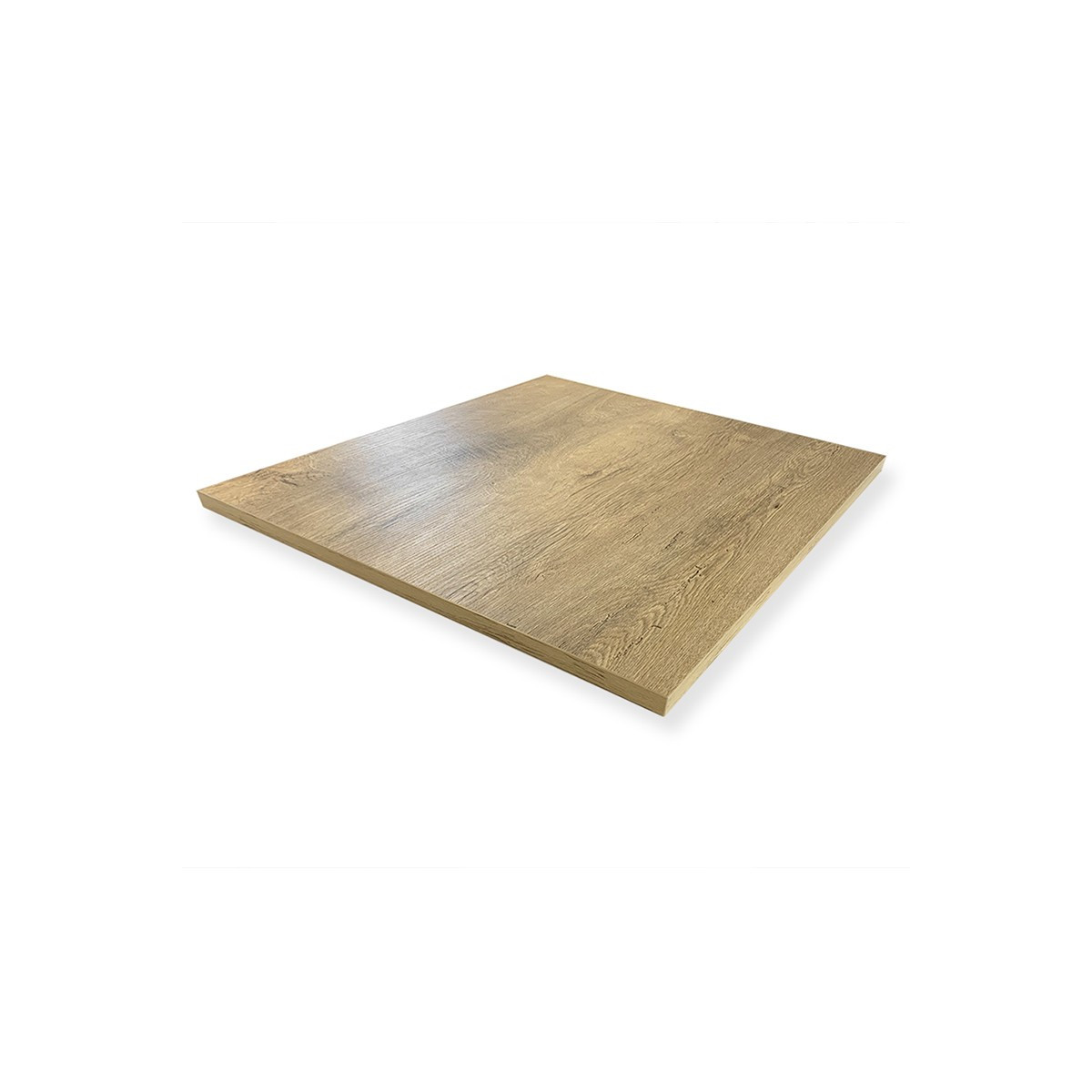 Table complète 70x70 cm Chêne avec pied de table noir / GOLDINOX