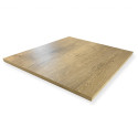 Table complète 70x70 cm Chêne avec pied de table noir / GOLDINOX
