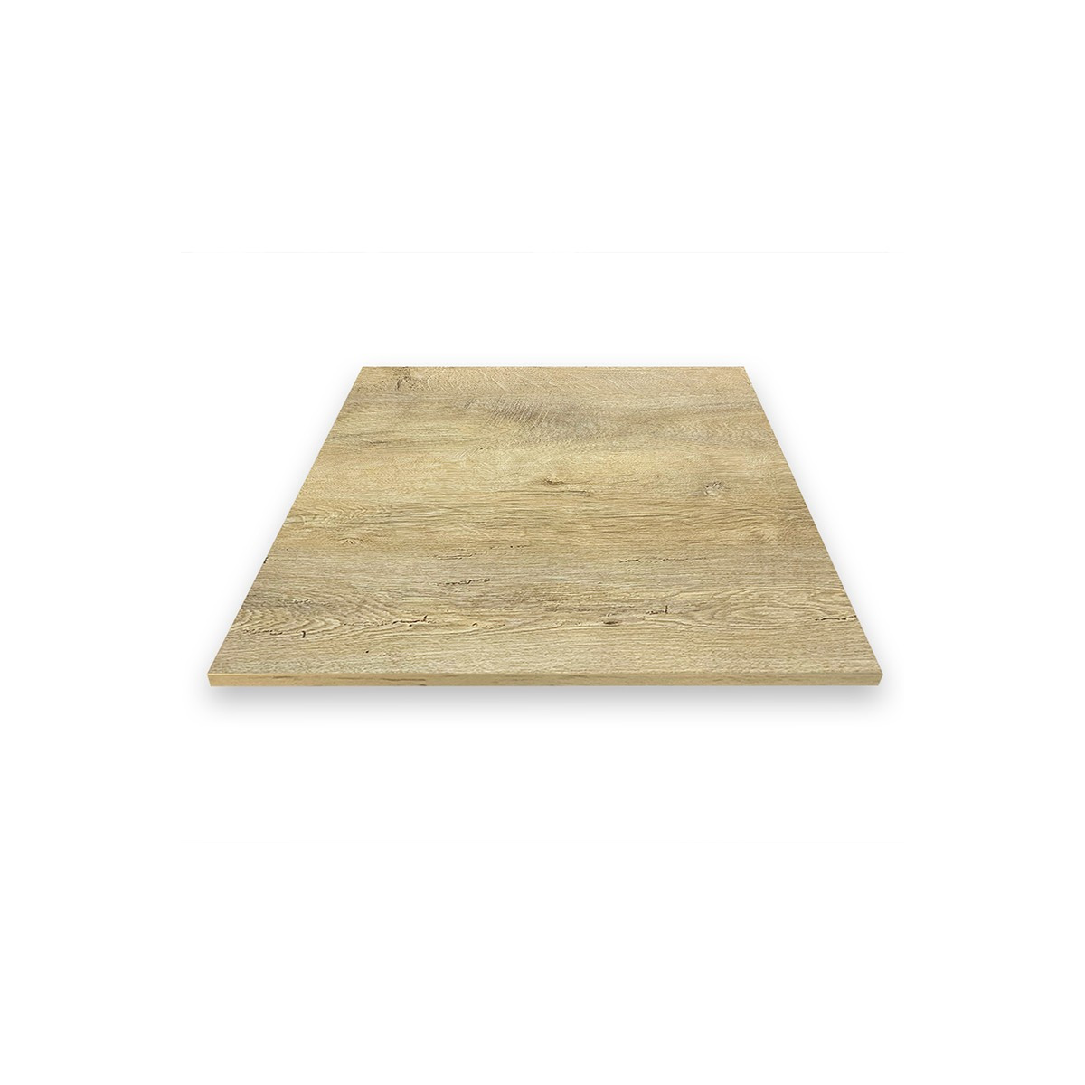 Table complète 70x70 cm Chêne avec pied de table noir / GOLDINOX
