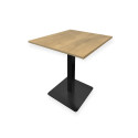Table complète 70x70 cm Chêne avec pied de table noir / GOLDINOX