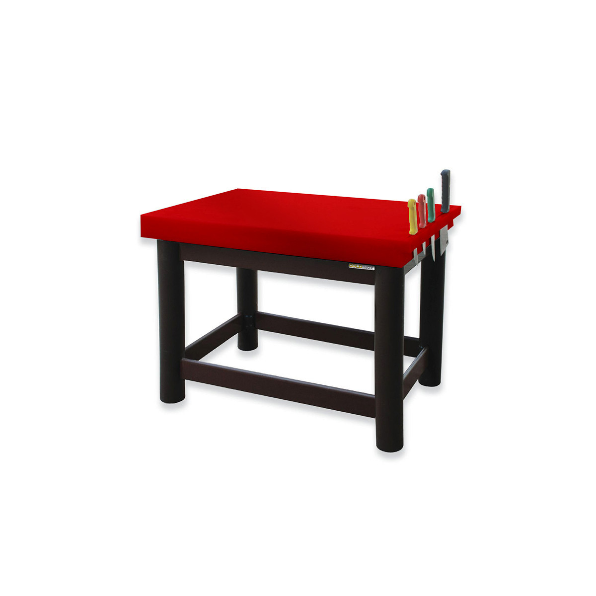 Table de boucher PREMIUM entièrement en polyéthylène avec porte-couteaux - 1000 x 700 mm / GOLDINOX