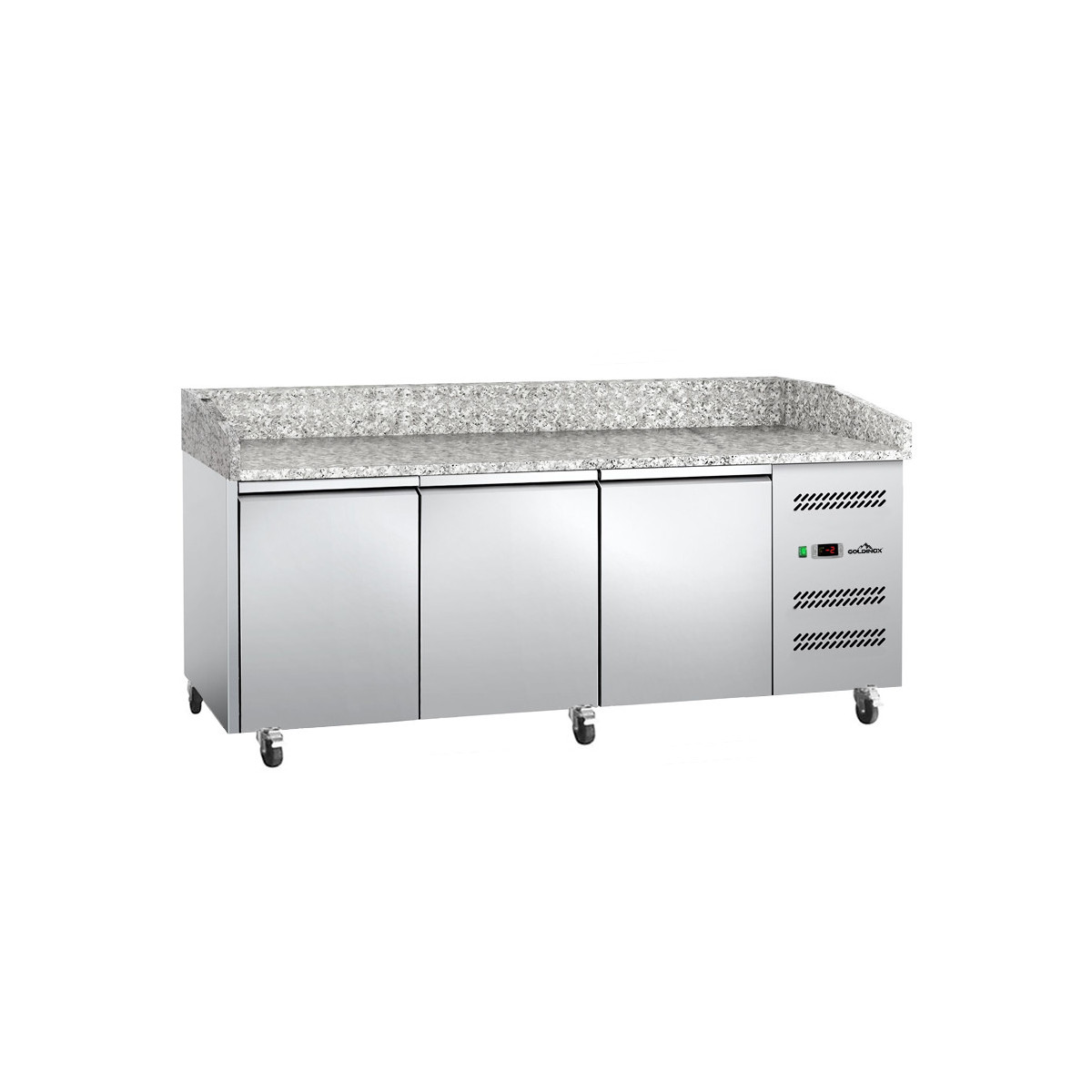 Meuble à pizza réfrigéré avec granit 3 portes - GOLDINOX