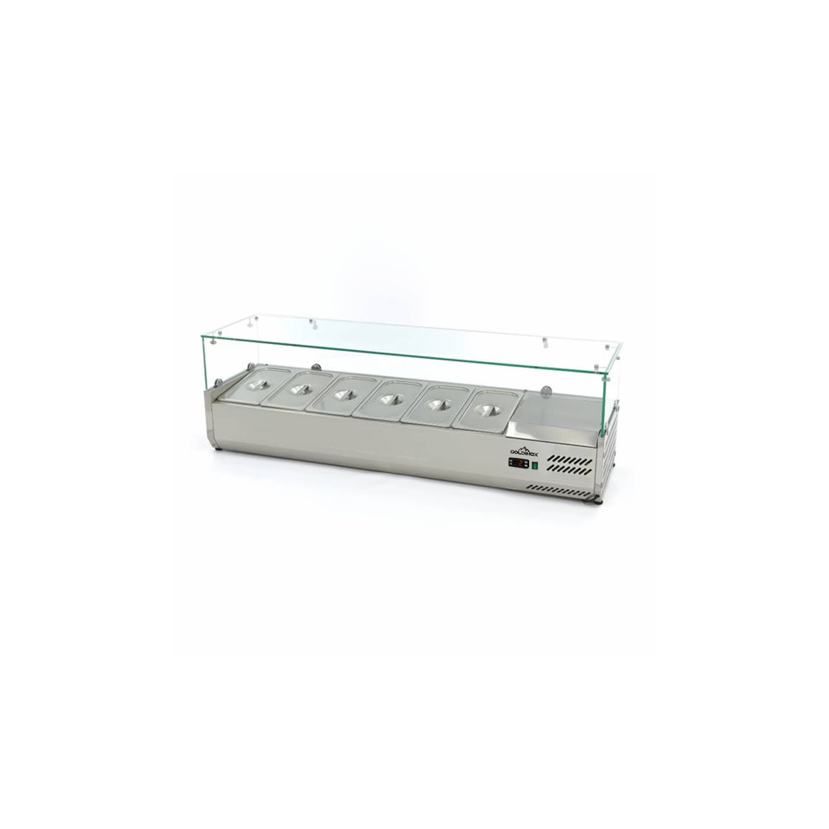 Meuble à pizza 2 portes avec vitrine à ingrédients (6 x GN1/3) - GOLDINOX