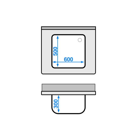 Plonge inox 1 bac - 800 x 700 mm PREMIUM / GOLDINOX 
