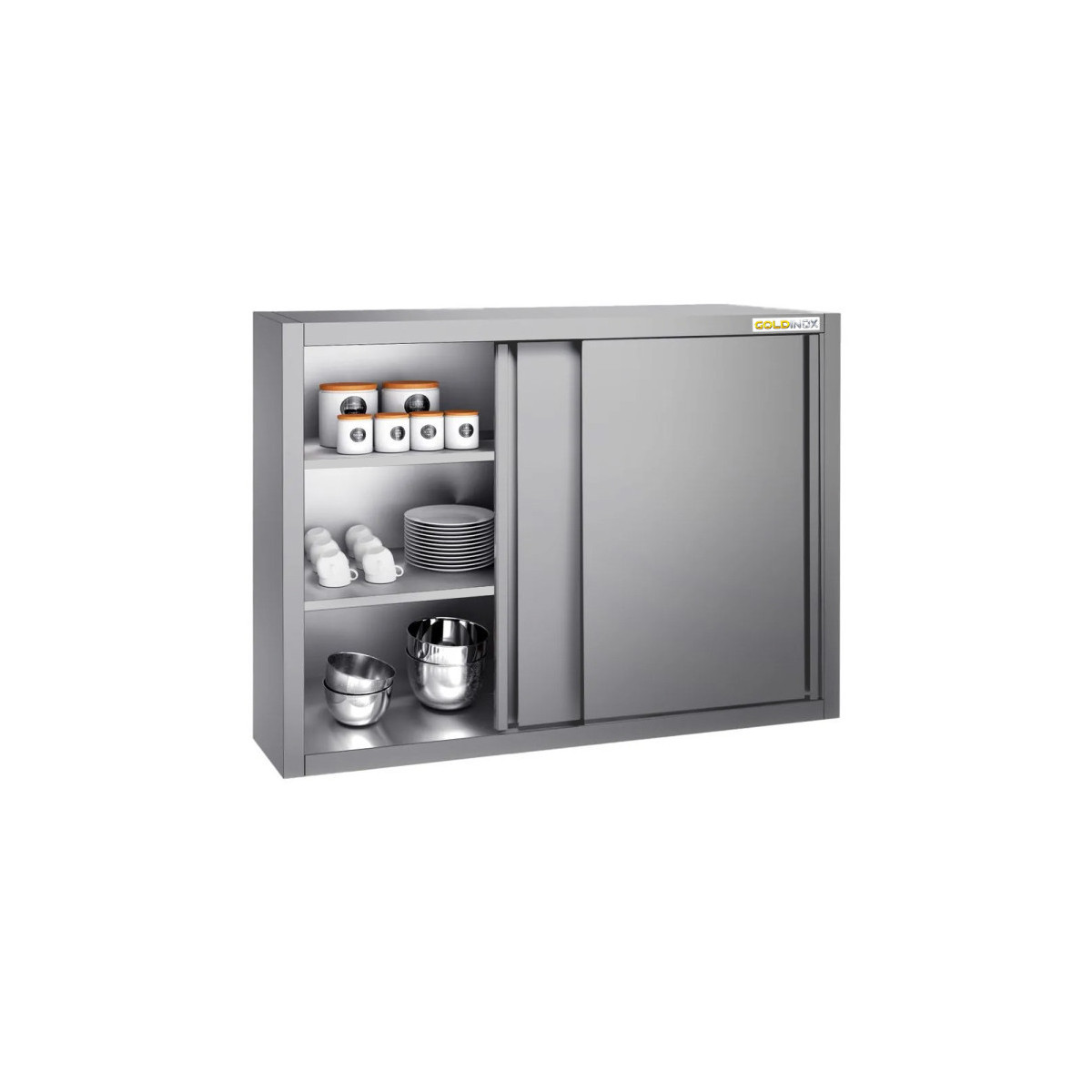 Placard mural inox 1000 x 400 mm / Hauteur 1000 mm avec portes coulissantes ECO / GOLDINOX
