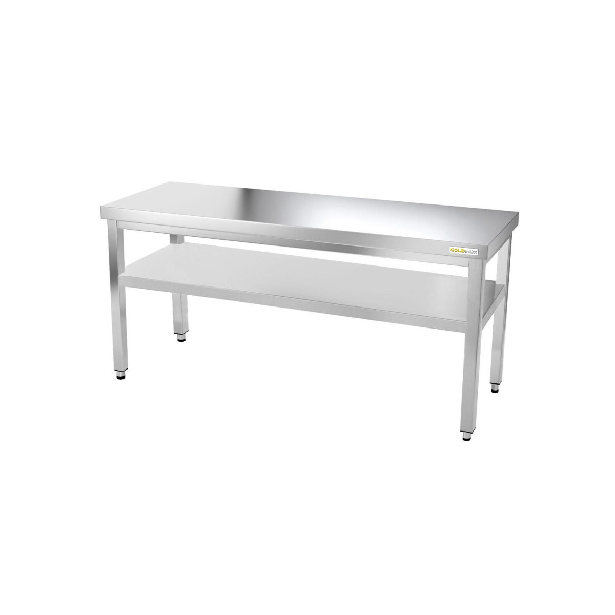 Table inox 2000 x 600 mm avec renfort PREMIUM / GOLDINOX