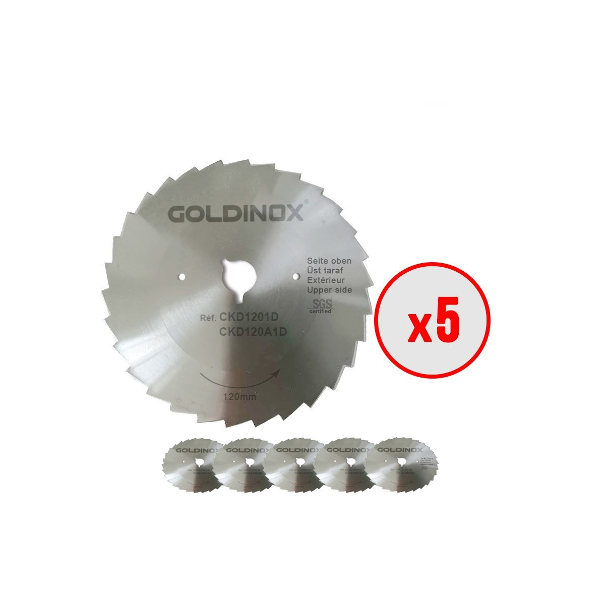 Lame dentée Ø120mm (x5) pour couteau à kebab DOST 120