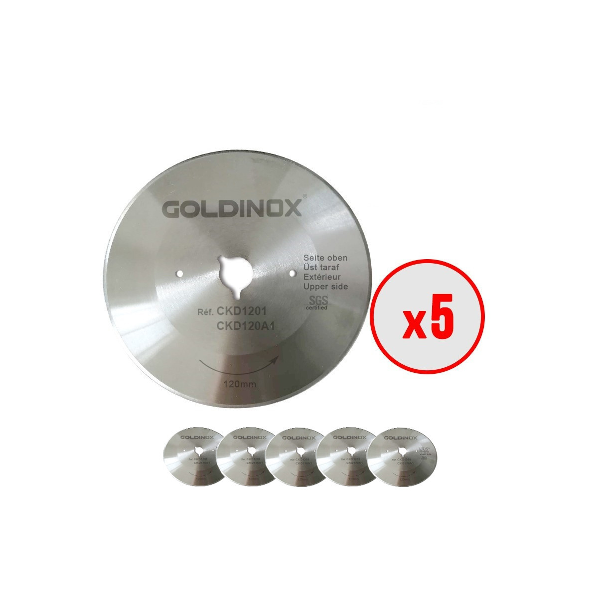Lame lisse Ø120mm (x5) pour couteau à kebab DOST 120