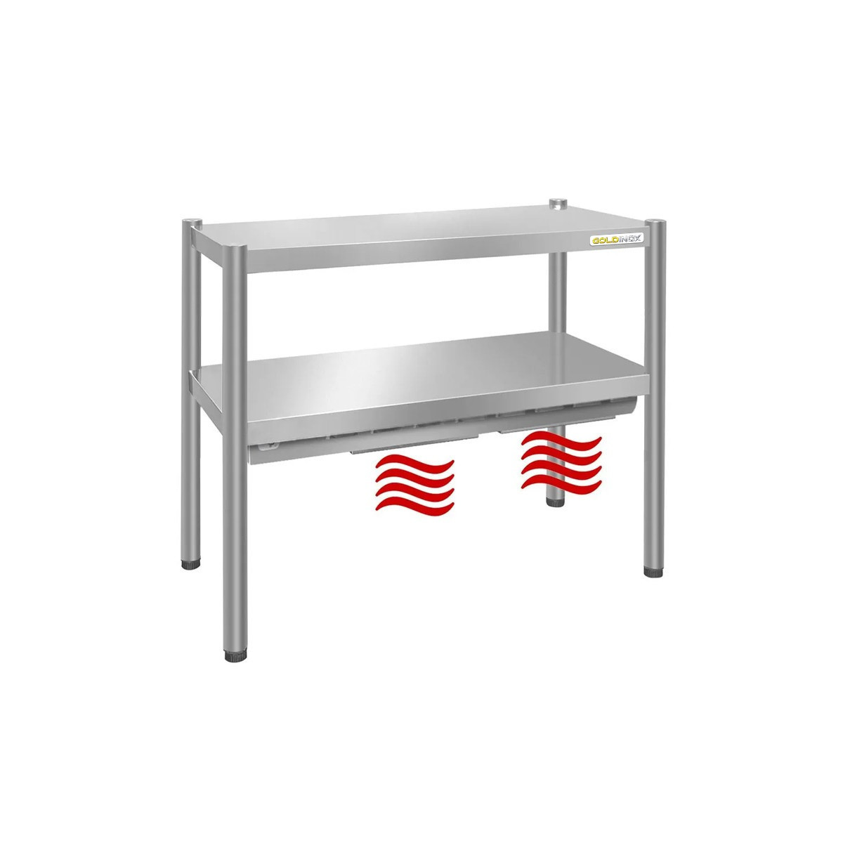 Passe-plat inox chauffant 800 x 350 mm - Hauteur 700 mm PREMIUM / GOLDINOX
