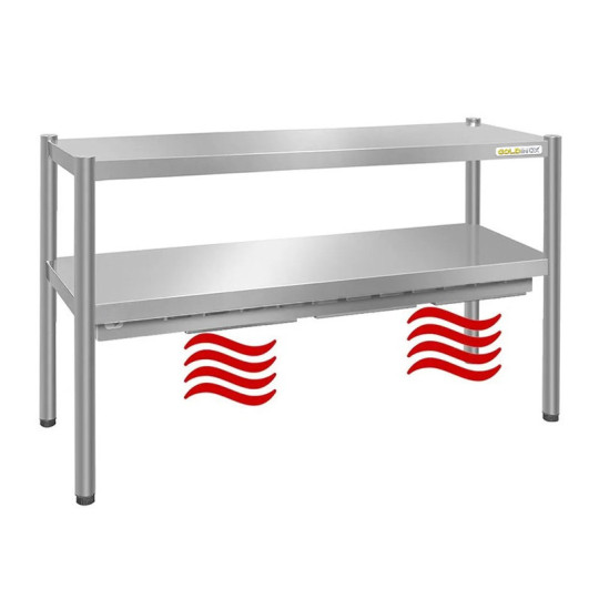 Passe-plat inox chauffant 1200 x 350 mm - Hauteur 700 mm PREMIUM / GOLDINOX
