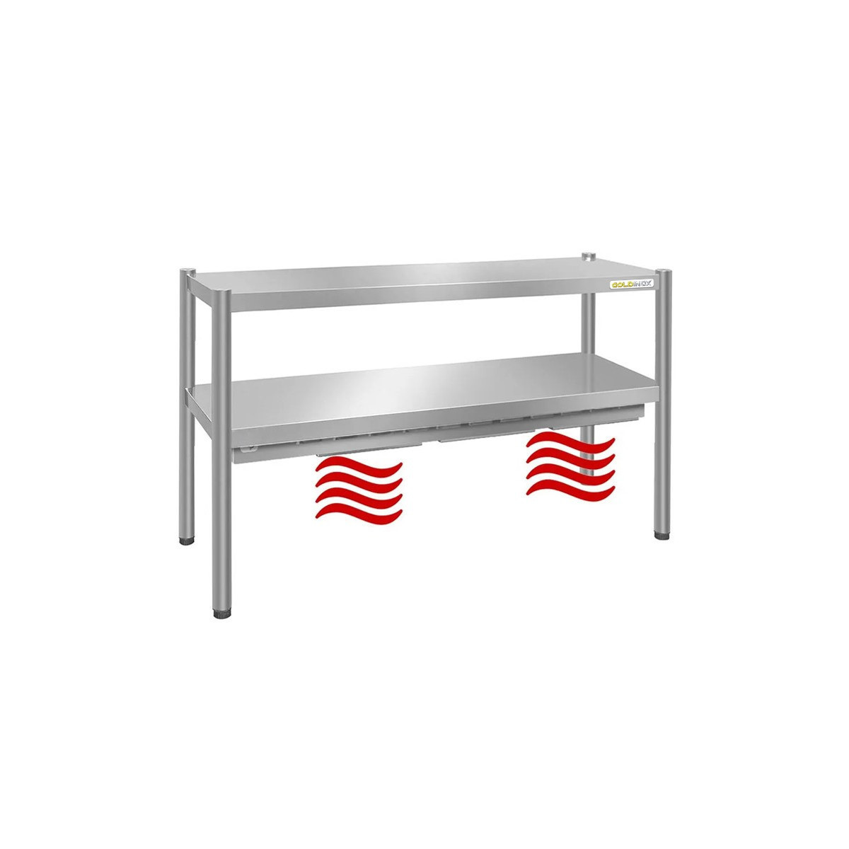 Passe-plat inox chauffant 1200 x 350 mm - Hauteur 700 mm PREMIUM / GOLDINOX