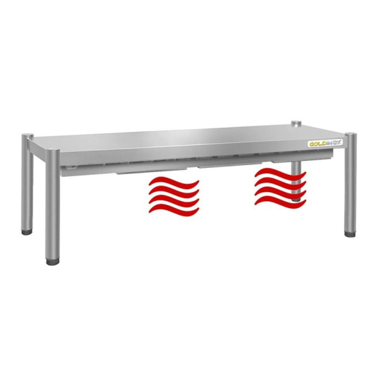 Passe-plat inox chauffant 1600 x 350 mm - Hauteur 400 mm PREMIUM / GOLDINOX