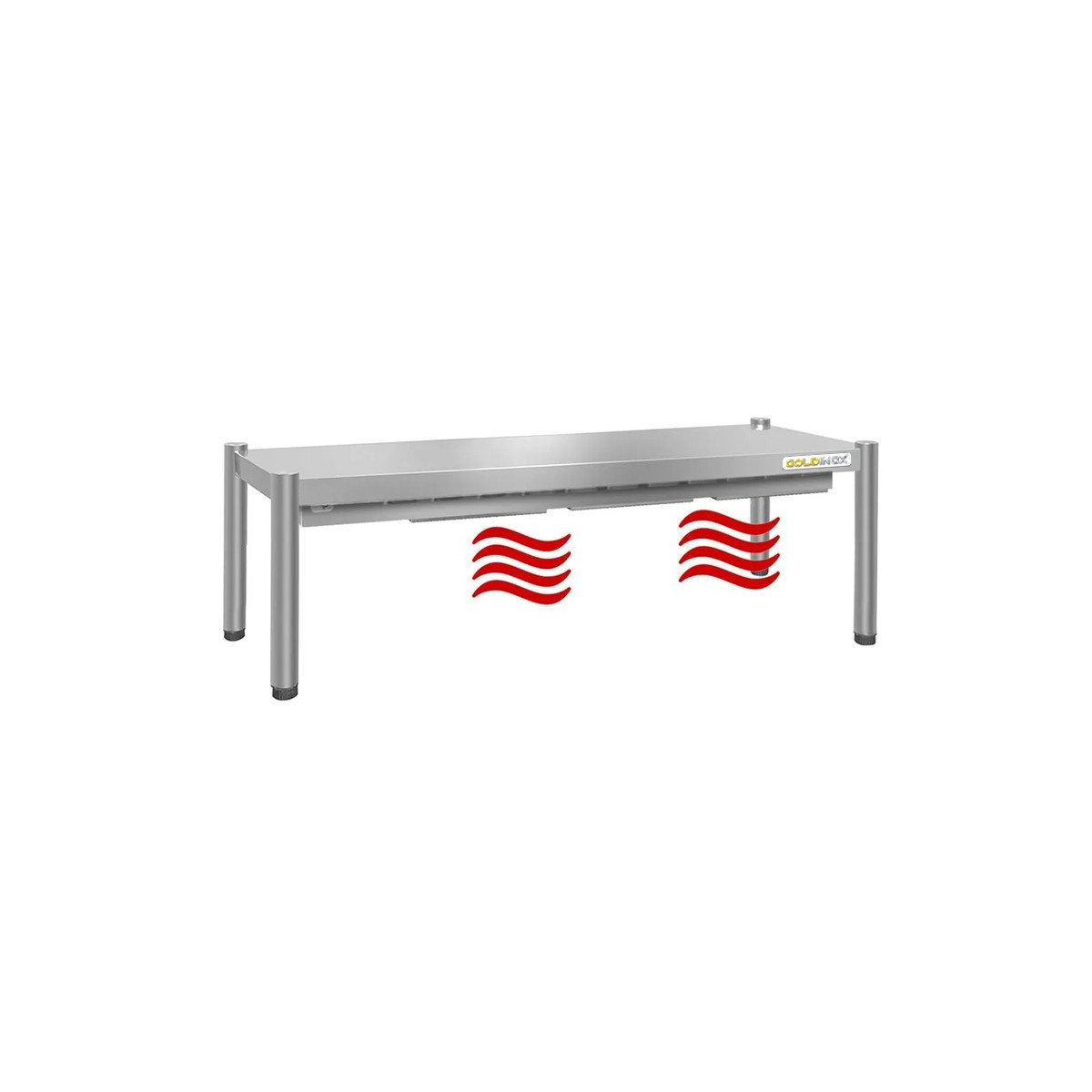 Passe-plat inox chauffant 1600 x 350 mm - Hauteur 400 mm PREMIUM / GOLDINOX