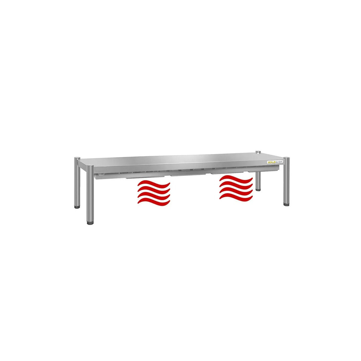 Passe-plat inox chauffant 1800 x 350 mm - Hauteur 400 mm PREMIUM / GOLDINOX
