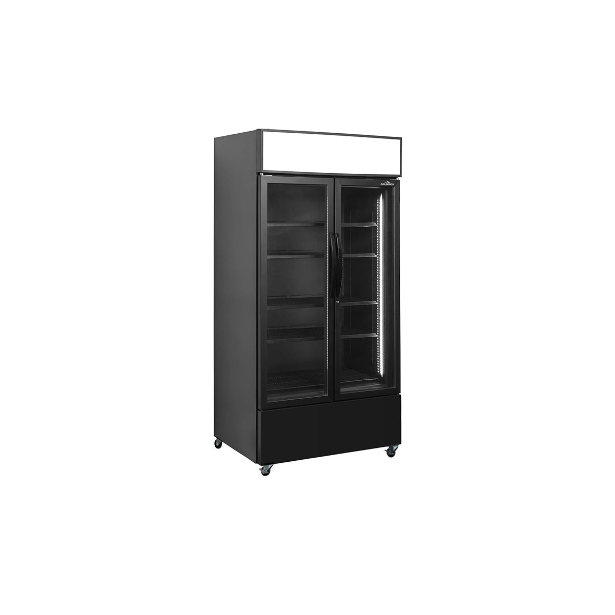 Armoire à boissons 460 Litres sur roulettes Full Black PREMIUM - GOLDINOX