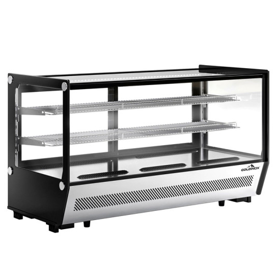 Vitrine réfrigérée positive de comptoir noire 268 Litres PREMIUM - GOLDINOX
