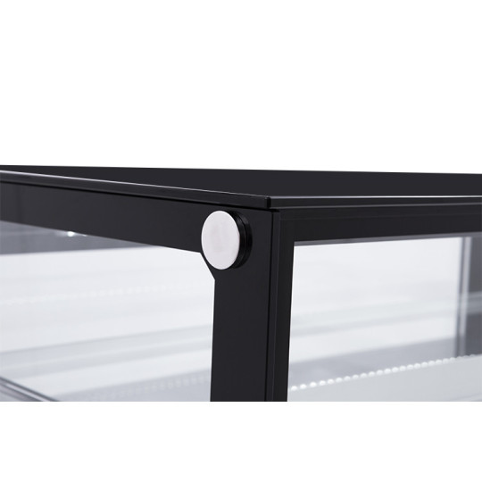 Vitrine réfrigérée d'exposition noire - 1540 x 688 x 1200 mm - PREMIUM - GOLDINOX