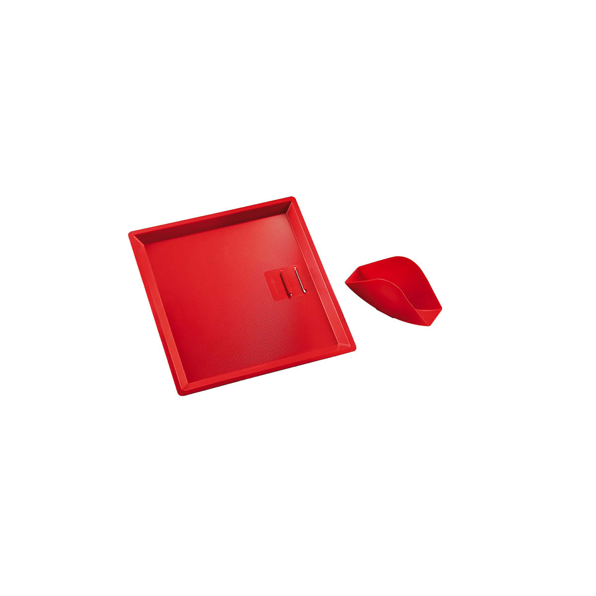 Kit complet de 15 plateaux + 15 pinces porte-sandwich - ROUGE
