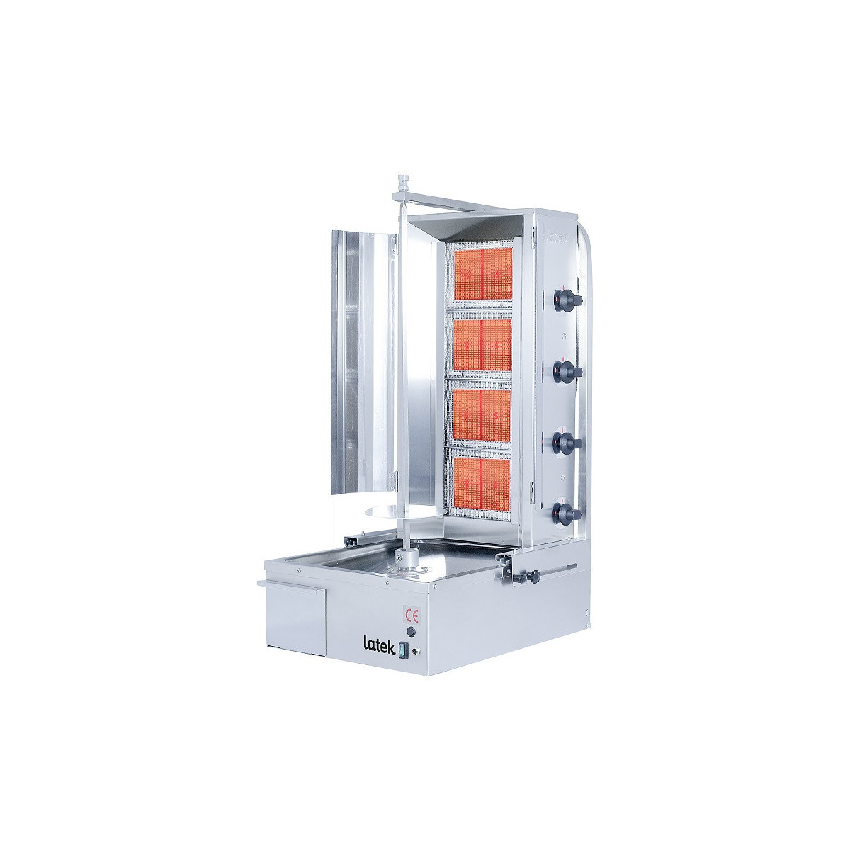Machine à kebab 4 feux Gaz avec volet PREMIUM / LATEK