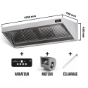 Hotte murale avec moteur 1500 x 700 x 450 mm avec variateur, éclairage, filtre et robinet de vidange PREMIUM / GOLDINOX