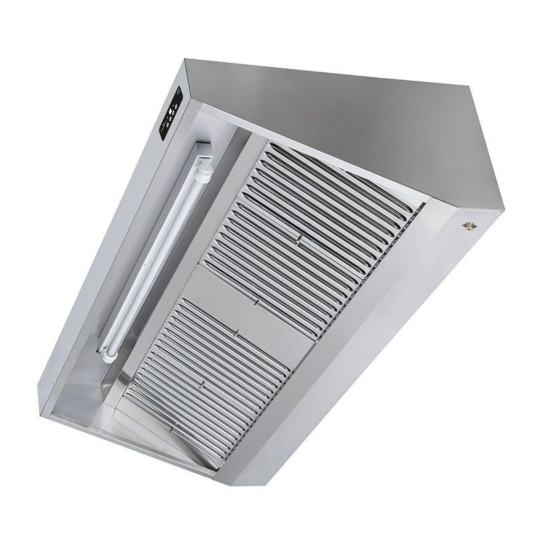 Hotte murale avec moteur 1500 x 700 x 450 mm avec variateur, éclairage, filtre et robinet de vidange PREMIUM / GOLDINOX