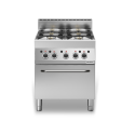 Cuisinière à gaz 4 brûleurs (17,2 kW) sur four gaz (5 kW) PREMIUM / GOLDINOX