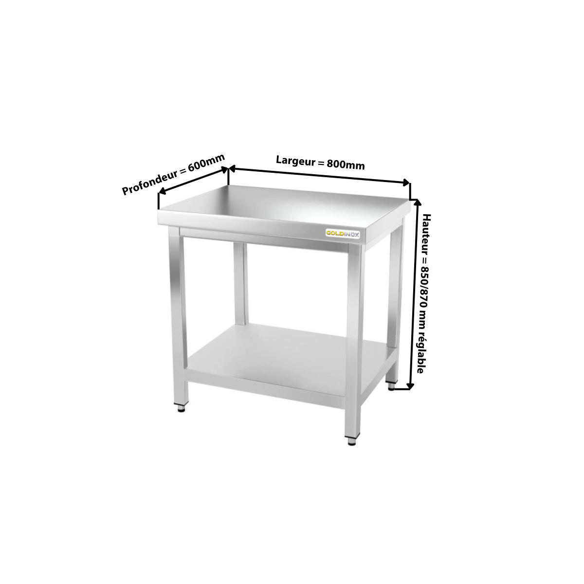 Table inox 800 x 600 mm ECO / GOLDINOX