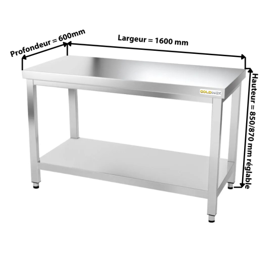 Table inox 1600 x 600 mm ECO / GOLDINOX