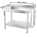 Table inox 1000 x 600 mm adossée PREMIUM / GOLDINOX