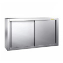 Placard mural inox 1400 x 400 mm / Hauteur 650 mm avec portes coulissantes PREMIUM / GOLDINOX