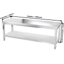 Table inox soubassement 1800 x 600 mm / GOLDINOX 