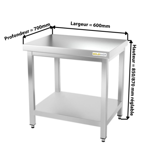 Table inox 600 x 700 mm PREMIUM / GOLDINOX 