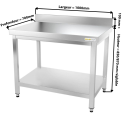 Table inox 1000 x 700 mm adossée PREMIUM / GOLDINOX 