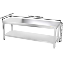 Table inox soubassement 1800 x 500 mm / GOLDINOX