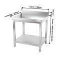 Table inox 700 x 600 mm adossée ECO / GOLDINOX