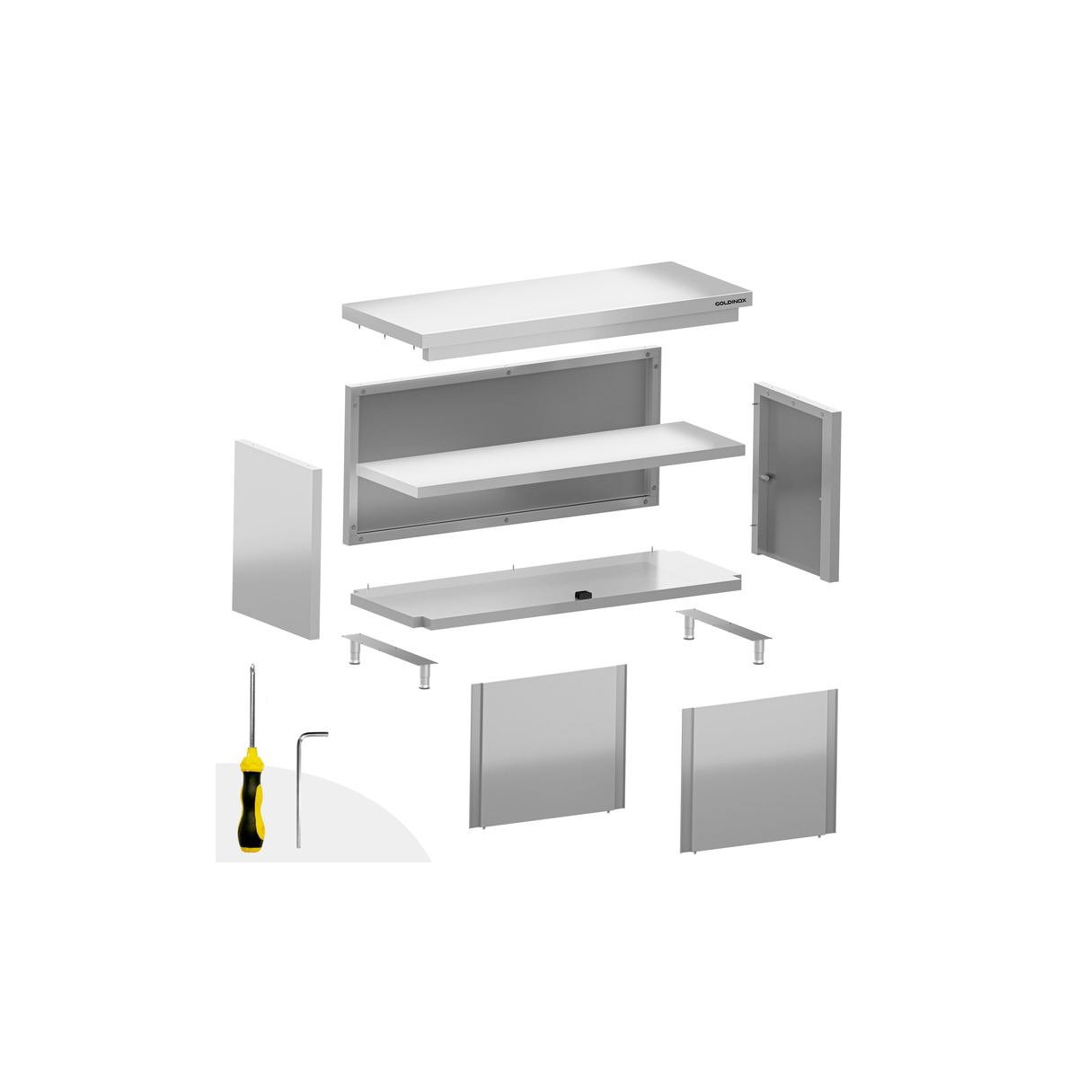 Meuble bas inox 1000 x 600 mm PREMIUM / GOLDINOX