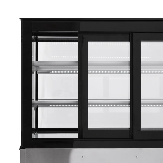 Vitrine réfrigérée d'exposition inox - 1840 x 688 x 1200 mm - PREMIUM - GOLDINOX