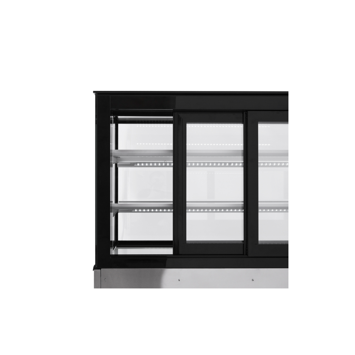 Vitrine réfrigérée d'exposition inox - 1840 x 688 x 1200 mm - PREMIUM - GOLDINOX