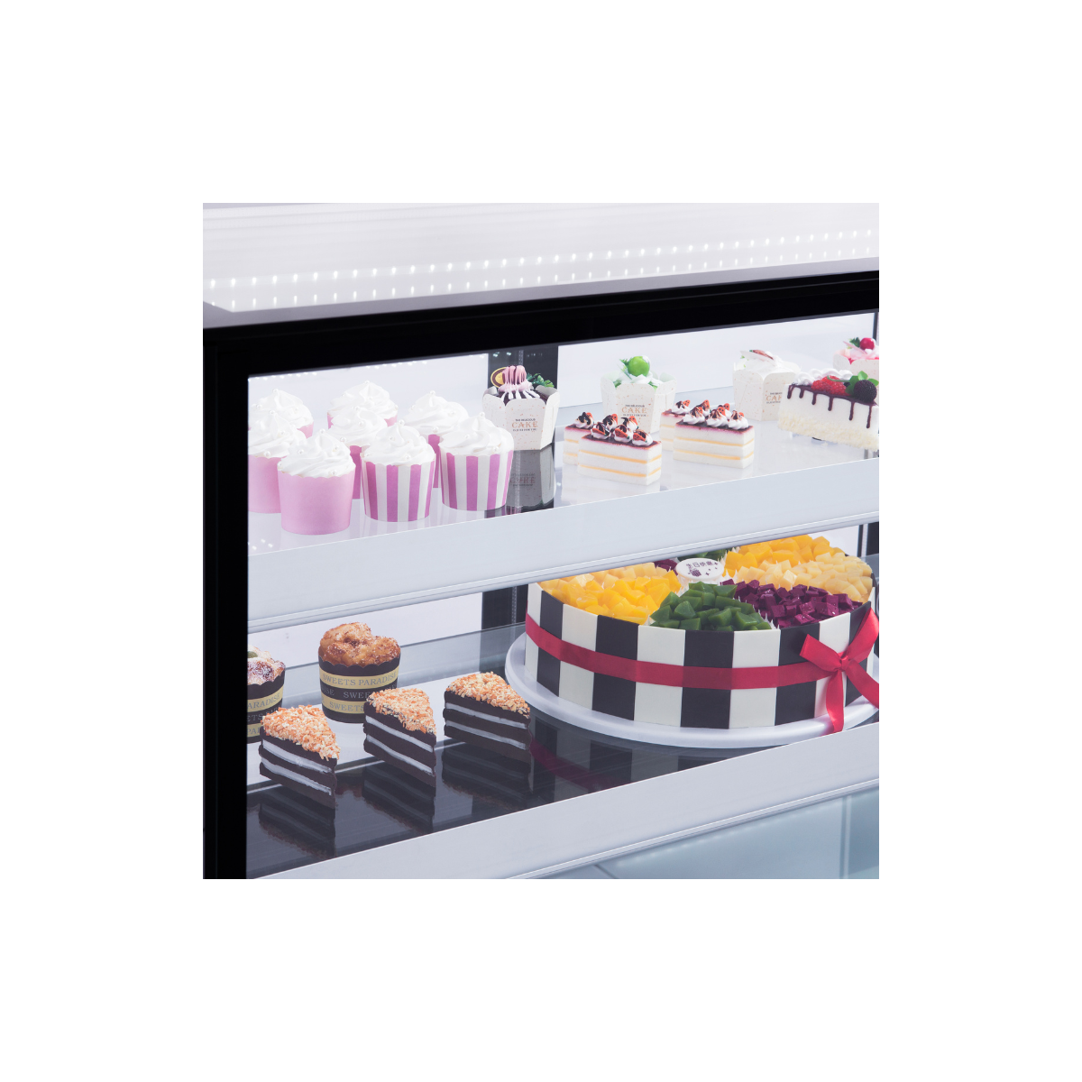 Vitrine réfrigérée d'exposition inox - 1840 x 688 x 1200 mm - PREMIUM - GOLDINOX