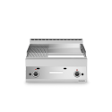 Plaque de cuisson à gaz 700 mm lisse et rainurée chromée (11,4 kw) à poser PREMIUM / GOLDINOX