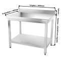 Table inox 1000 x 600 mm adossée ECO / GOLDINOX