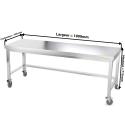 Table inox soubassement 1800 x 600 mm avec renfort sur roulettes / GOLDINOX