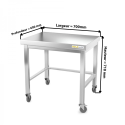 Table inox soubassement 700 x 600 mm avec renfort sur roulettes / GOLDINOX
