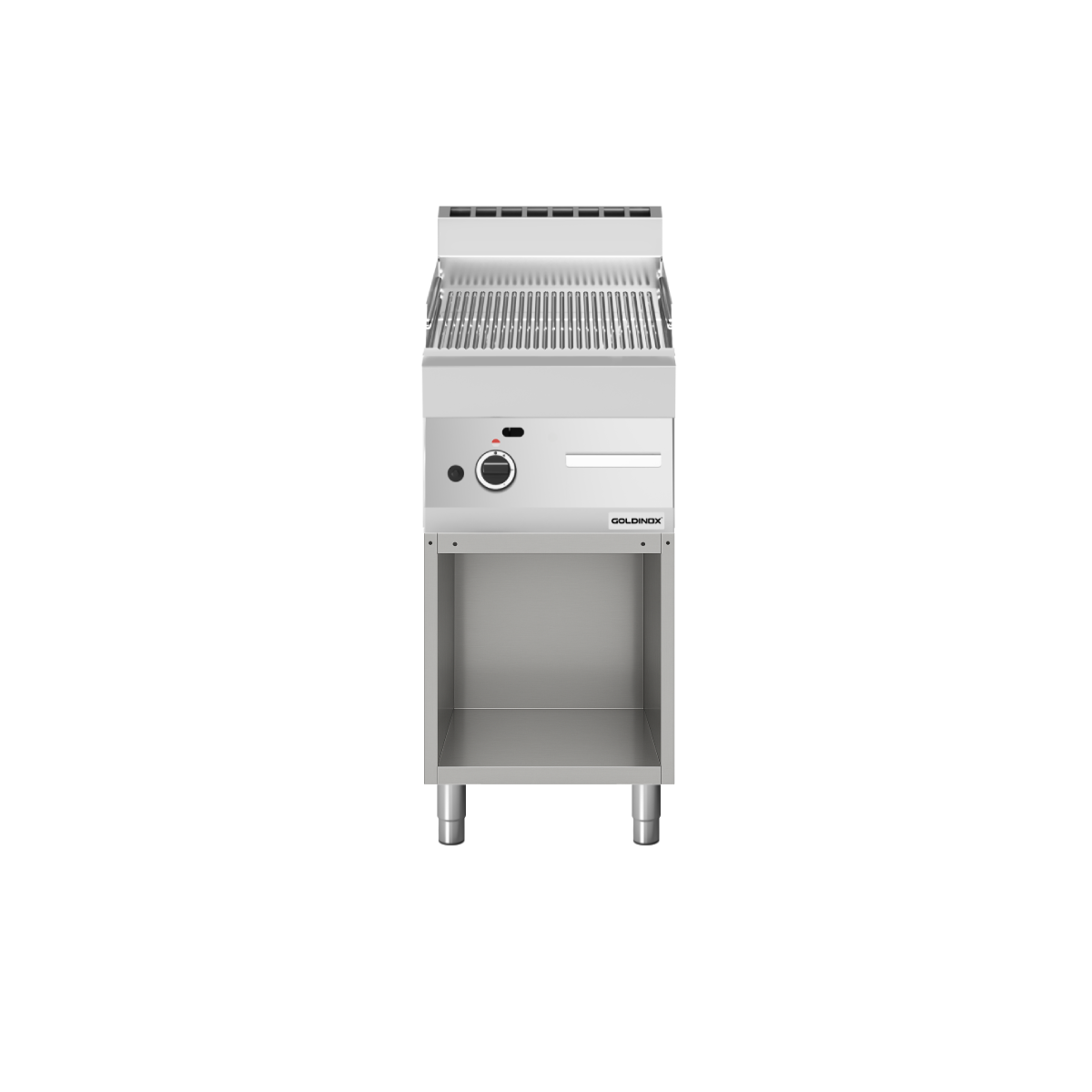 Plaque de cuisson à gaz 400 mm rainurée chromée (5,7 kw) à poser PREMIUM / GOLDINOX