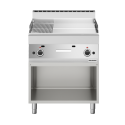 Plaque de cuisson à gaz 700 mm lisse et rainurée chromée (11,4 kw) à poser PREMIUM / GOLDINOX