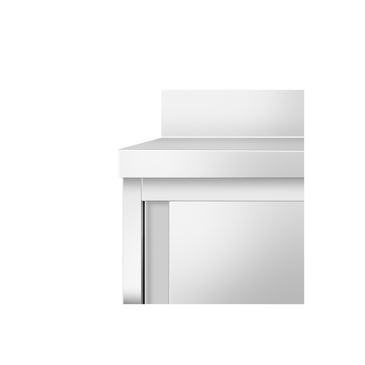 Meuble bas inox 2000 x 600 mm adossé sur roulettes PREMIUM / GOLDINOX