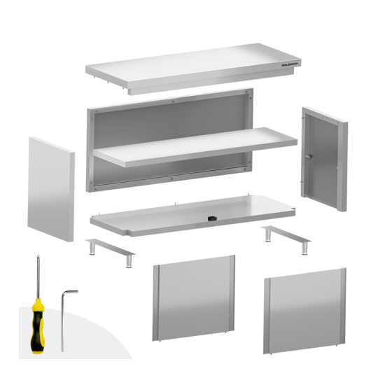 Meuble bas inox 1600 x 700 mm PREMIUM / GOLDINOX